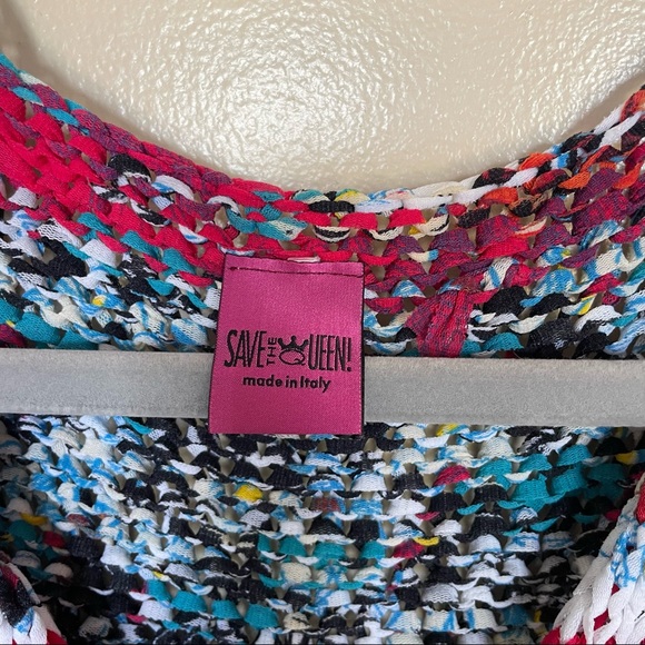 Save the Queen Crochet Cardigan Multi Colored size Small - Picture 3 of 6